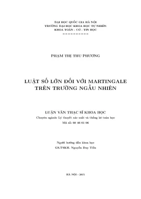 Luận văn thạc sĩ hus luật số lớn đối với martingale trên trường ngẫu nhiên