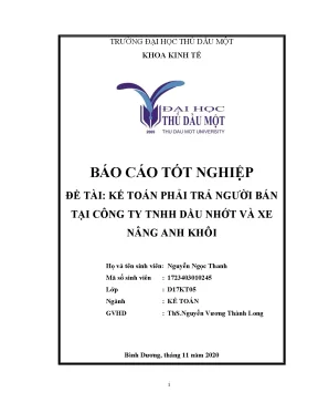 Khóa luận tốt nghiệp kế toán phải trả người bán tại công ty tnhh dầu nhớt và xe nâng anh khôi