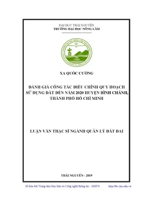 Luận văn thạc sĩ hay đánh giá công tác điều chỉnh quy hoạch sử dụng đất đến năm 2020 huyện bình chánh thành phố hồ chí minh