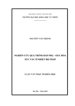 Luận văn thạc sĩ hus nghiên cứu quá trình hấp phụ oxi hóa xúc tác ở nhiệt độ thấp
