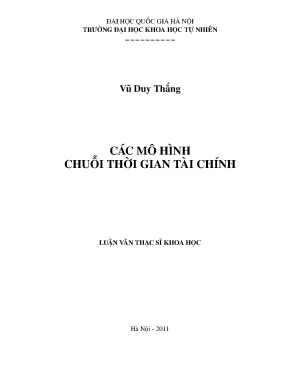 Luận văn thạc sĩ hus các mô hình chuỗi thời gian tài chính