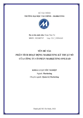 Khoá luận tốt nghiệp phân tích hoạt động digital marketing của công ty cổ phần marketing onlead