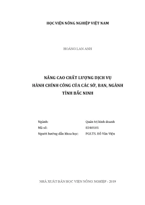 Luận văn thạc sĩ vnua nâng cao chất lượng dịch vụ hành chính công của các sở ban ngành tỉnh bắc ninh