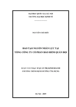 Luận văn thạc sĩ hay đào tạo nguồn nhân lực tại tổng công ty cổ phần bảo hiểm quân đội