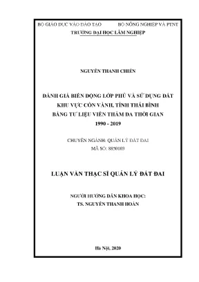 Luận văn thạc sĩ hay đánh giá biến động lớp phủ và sử dụng đất khu vực cồn vành tỉnh thái bình bằng tư liệu viễn thám đa thời gian 1990 2019