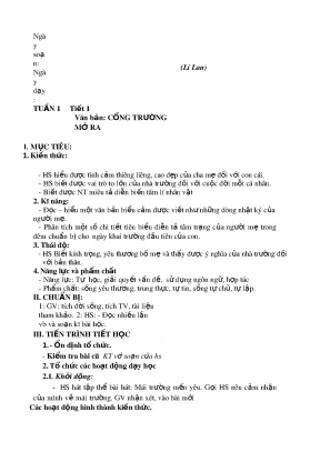 Giáo án môn ngữ văn lớp 7 học kì 1