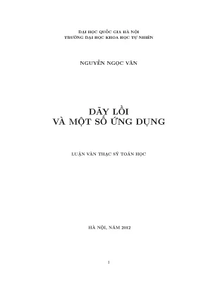 Luận văn thạc sĩ hus dãy lồi và một số ứng dụng