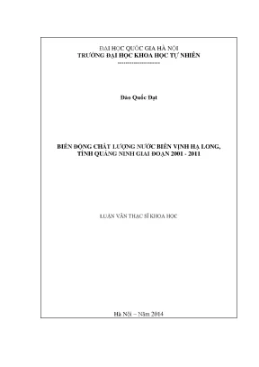 Luận văn thạc sĩ hus biến động chất lượng nước biển vịnh hạ long tỉnh quảng ninh giai đoạn 2001 2011
