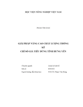 Luận văn thạc sĩ vnua giải pháp nâng cao chất lượng thống kê chỉ số giá tiêu dùng tỉnh hưng yên