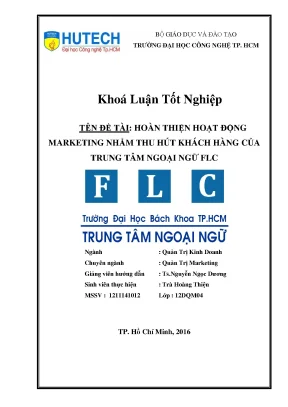Luận văn thạc sĩ hay hoàn thiện hoạt động marketing nhằm thu hút khách hàng của trung tâm ngoại ngữ flc