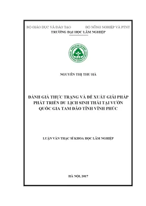 Luận văn thạc sĩ hay đánh giá thực trạng và đề xuất giải pháp phát triển du lịch sinh thái tại vườn quốc gia tam đảo tỉnh vĩnh phúc