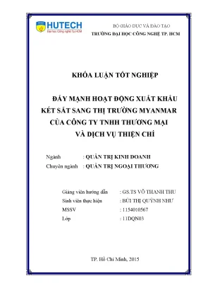 Luận văn thạc sĩ hay đẩy mạnh hoạt động xuất khẩu két sắt sang thị trường myanmar của công ty tnhh thương mại và dịch vụ thiện chí
