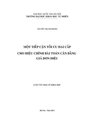 Luận văn thạc sĩ hus một tiếp cận tối ưu hai cấp cho hiệu chỉnh bài toán cân bằng giả đơn điệu 12