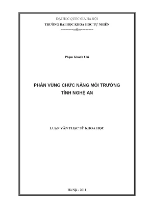 Luận văn thạc sĩ hus phân vùng chức năng môi trường tỉnh nghệ an