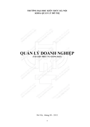 Tài liệu dạy học quản lý doanh nghiệp trường đh kiến trúc hà nội