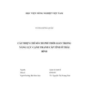 Luận văn thạc sĩ vnua cải thiện chỉ số chi phí thời gian trong năng lực cạnh tranh cấp tỉnh ở thái bình
