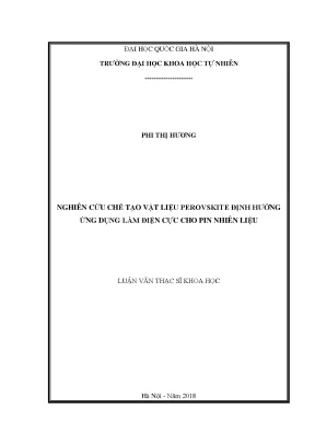 Luận văn thạc sĩ hus nghiên cứu chế tạo vật liệu perovskite định hướng ứng dụng làm điện cực cho pin nhiên liệu