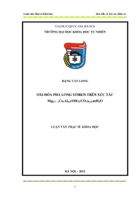 Luận văn thạc sĩ hus oxi hóa pha lỏng stiren trên xúc tác mg0 7 xcoxal0 3oh2co30 15 mh2o