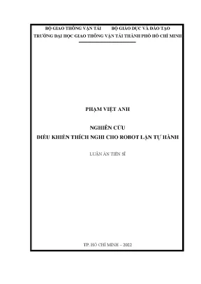 Luận án tiến sĩ nghiên cứu điều khiển thích nghi cho robot lặn tự hành