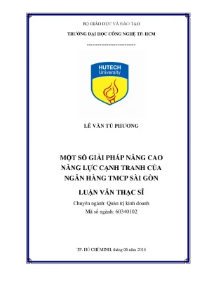 Luận văn thạc sĩ hay một số giải pháp nâng cao năng lực cạnh tranh của ngân hàng tmcp sài gòn scb