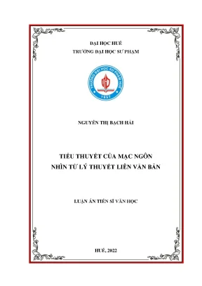Luận án tiến sĩ tiểu thuyết của mạc ngôn nhìn từ lý thuyết liên văn bản