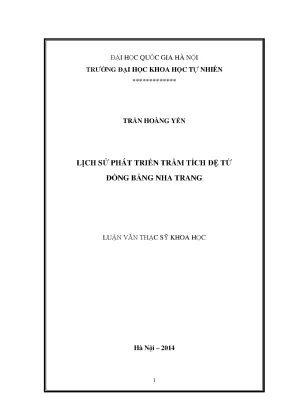 Luận văn thạc sĩ hus lịch sử phát triển trầm tích đệ tứ đồng bằng nha trang
