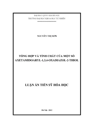 Luận án tiến sĩ hus tổng hợp và tính chất của một số axetamidoaryl 1 3 4 oxadiazol 2 thiol