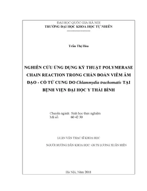 Luận văn thạc sĩ hus nghiên cứu ứng dụng kỹ thuật polymerase chain reaction trong chẩn đoán viêm âm đạo cổ tử cung do chlamydia trachomatis tại bệnh viện đại học y thái bình