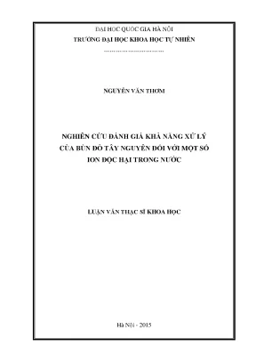 Luận văn thạc sĩ hus nghiên cứu đánh giá khả năng xử lý của bùn đỏ tây nguyên đối với một số ion độc hại trong nước