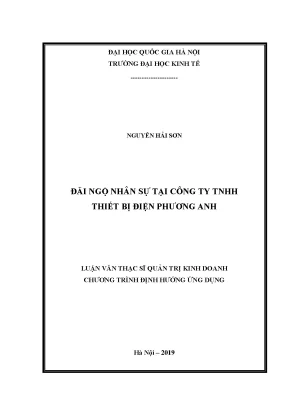 Luận văn thạc sĩ hay đãi ngộ nhân sự tại công ty tnhh thiết bị điện phƣơng anh