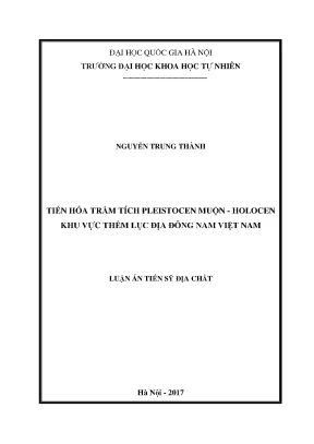 Luận án tiến sĩ hus tiến hóa trầm tích pleistocen muộn holocen khu vực thềm lục địa đông nam việt nam