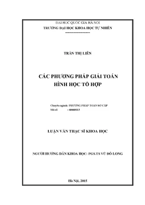 Luận văn thạc sĩ hus các phương pháp giải toán hình học tổ hợp