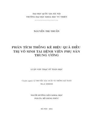 Luận văn thạc sĩ hus phân tích thống kê hiệu quả điều trị vô sinh tại bệnh viện phụ sản trung ương