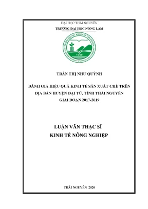 Luận văn thạc sĩ hay đánh giá hiệu quả kinh tế sản xuất chè trên địa bàn huyện đại từ tỉnh thái nguyên giai đoạn 2017 2019