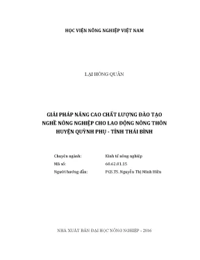 Luận văn thạc sĩ vnua giải pháp nâng cao chất lượng đào tạo nghề nông nghiệp cho lao động nông thôn huyện quỳnh phụ tỉnh thái bình