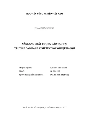 Luận văn thạc sĩ vnua nâng cao chất lượng đào tạo tại trường cao đẳng kinh tế công nghiệp hà nội