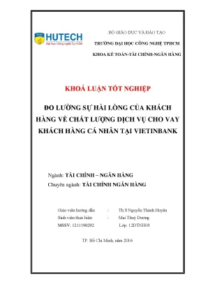 Luận văn thạc sĩ hay đo lường sự hài lòng của khách hàng về chất lượng dịch vụ cho vay khách hàng cá nhân tại vietinbank pgd lương định của