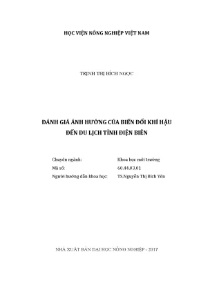 Luận văn thạc sĩ vnua đánh giá ảnh hưởng của biến đổi khí hậu đến du lịch tỉnh điện biên