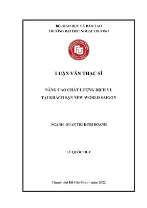 Luận văn thạc sĩ nâng cao chất lượng dịch vụ tại khách sạn new world saigon
