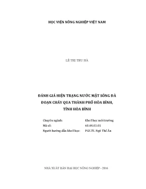 Luận văn thạc sĩ vnua đánh giá hiện trạng nước mặt sông đà đoạn chảy qua thành phố hòa bình tỉnh hòa bình