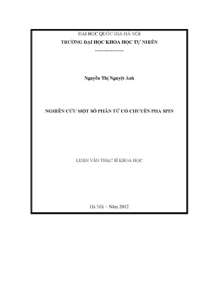 Luận văn thạc sĩ hus nghiên cứu một số phân tử có chuyển pha spin luận văn ths vật lý 64 44 09
