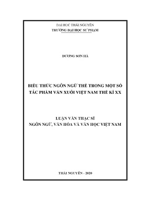 Luận văn thạc sĩ hay biểu thức ngôn ngữ thề trong một số tác phẩm văn xuôi việt nam thế kỉ xx