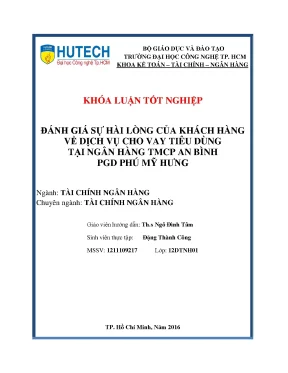 Luận văn thạc sĩ hay đánh giá sự hài lòng của khách hàng về dịch vụ cho vay tiêu dùng tại ngân hàng tmcp an bình pgd phú mỹ hưng