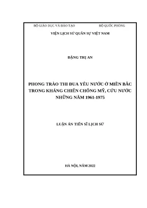 Luận án tiến sĩ file word phong trào thi đua yêu nước ở miền bắc trong kháng chiến chống mỹ cứu nước những năm 1961 1975