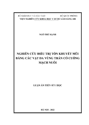 Luận án tiến sĩ nghiên cứu điều trị tổn khuyết mũi bằng các vạt da vùng trán có cuống mạch nuôi