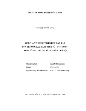 Luận văn thạc sĩ vnua giải pháp thúc đẩy liên kết đào tạo của trường cao đẳng kinh tế kỹ thuật trung ương dương xá gia lâm hà nội