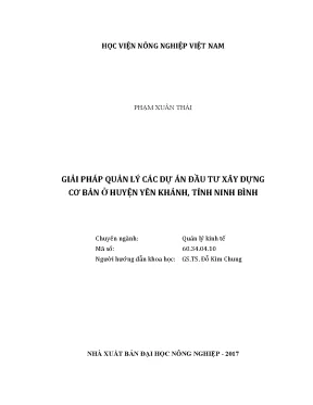Luận văn thạc sĩ vnua giải pháp quản lý các dự án đầu tư xây dựng cơ bản ở huyện yên khánh tỉnh ninh bình
