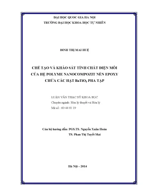 Luận văn thạc sĩ hus chế tạo và khảo sát tính chất điện môi của hệ polyme nanocompozit nền epoxy chứa các hạt batio3 pha tạp