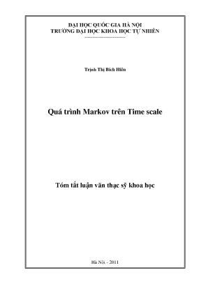 Luận văn thạc sĩ hus quá trình markov trên time scale
