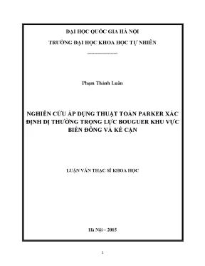 Luận văn thạc sĩ hus nghiên cứu áp dụng thuật toán parker xác định dị thường trọng lực bouguer khu vực biển đông và kế cận 11